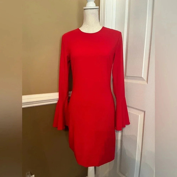 Hutch Milla Anthropologie Red Bell Sleeve Mini Dress Sz Small.‎ NWT - Picture 9 of 11